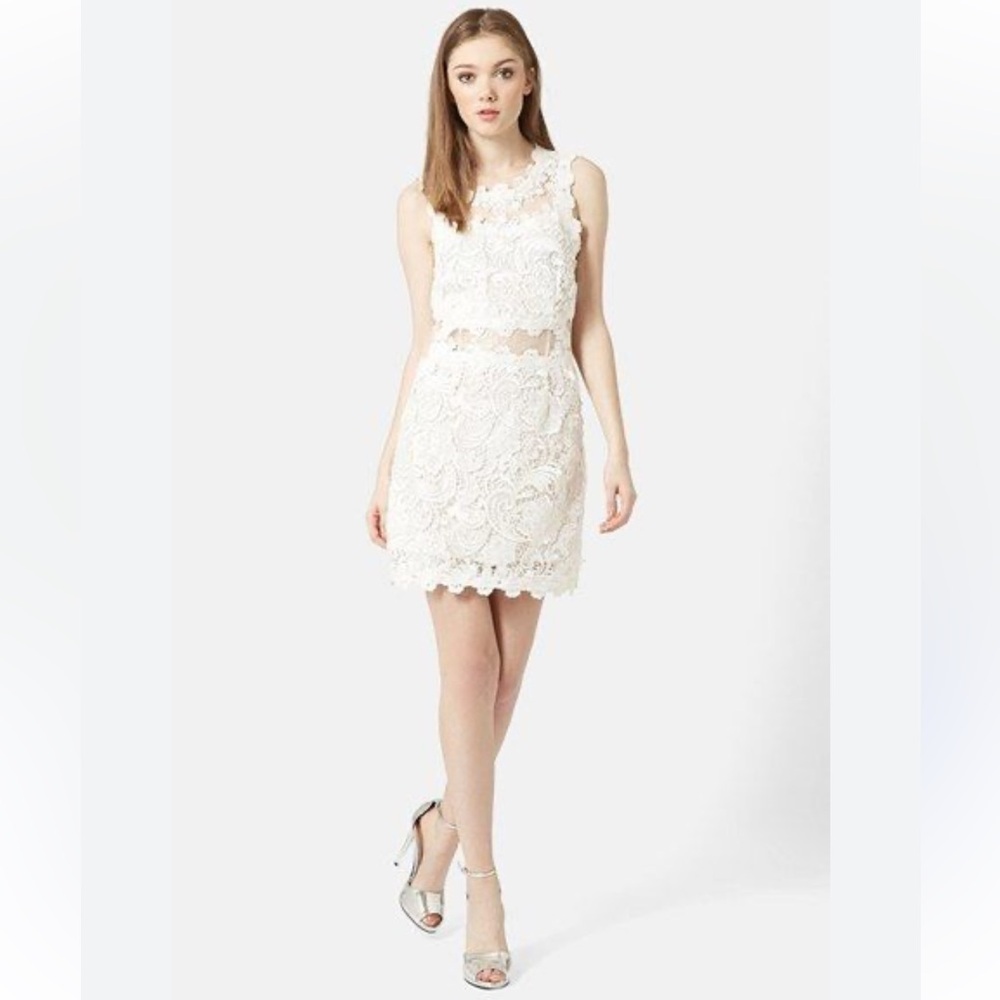 Topshop Elegant White Lace Dress